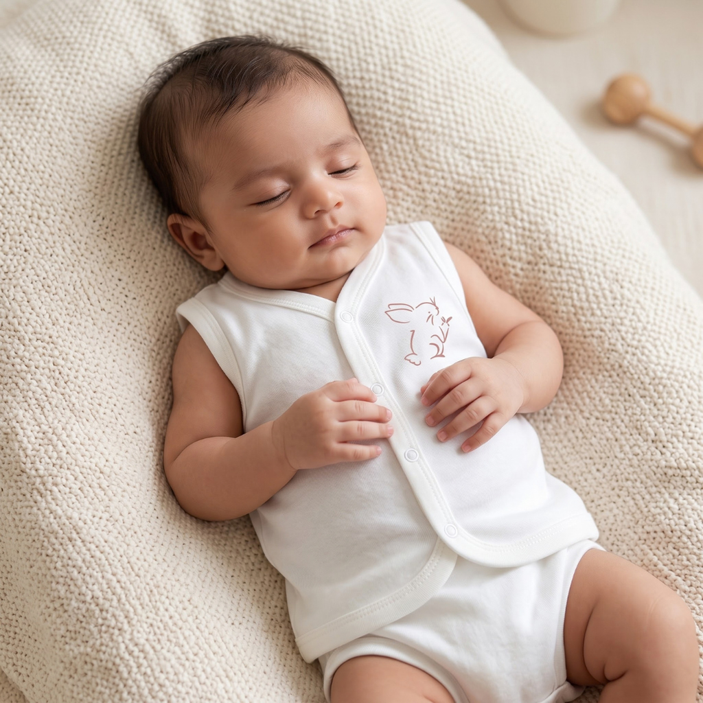 Newborn Baby Sleeveless Front Open Vest T Shirt– 3 Piece Pack