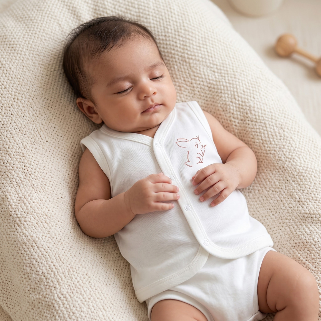 Newborn Baby Sleeveless Front Open Vest T Shirt– 3 Piece Pack