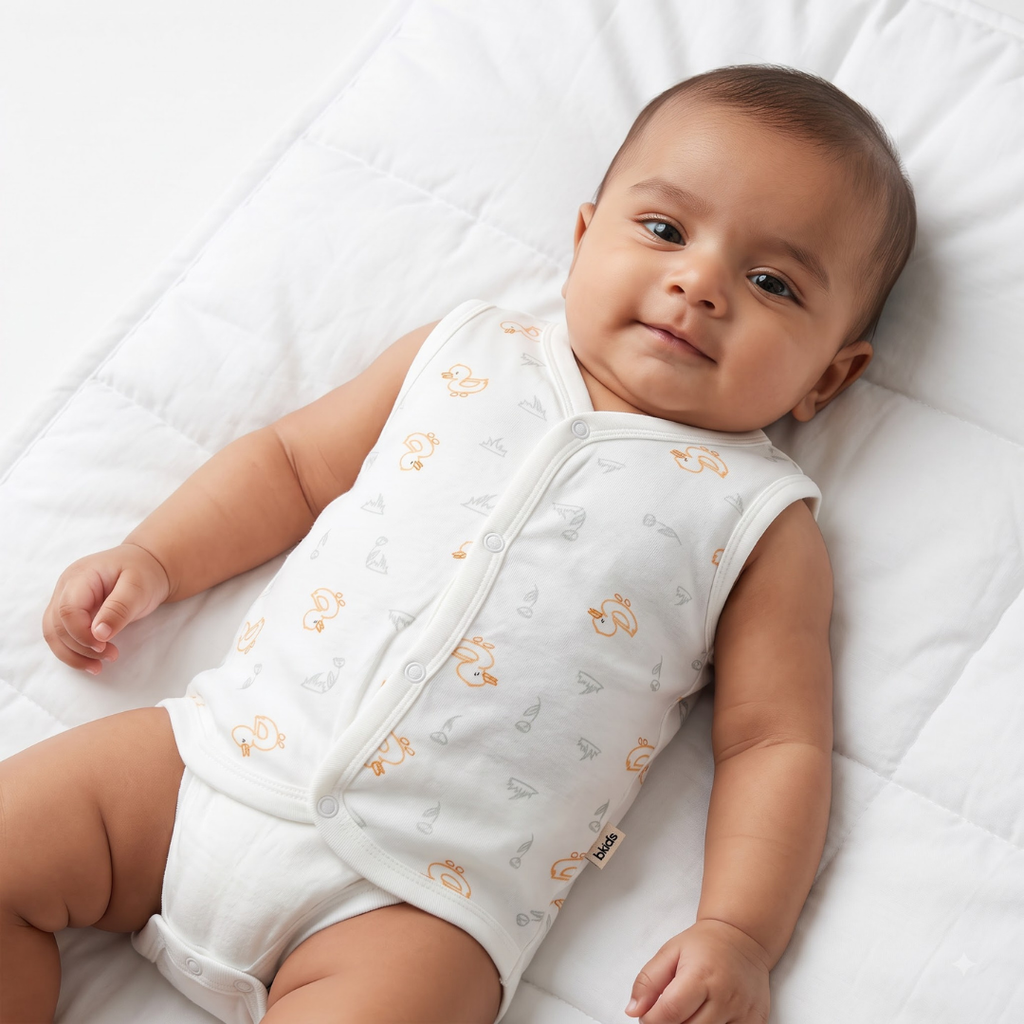 Newborn Baby Sleeveless Front Open Vest T Shirt– 3 Piece Pack