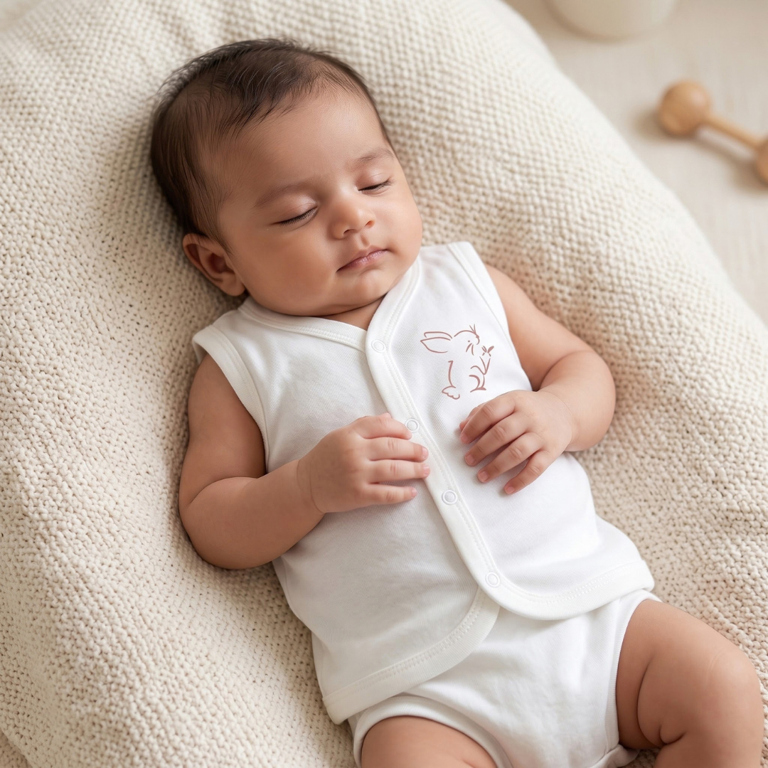 Newborn Baby Sleeveless Front Open Vest T Shirt– 3 Piece Pack