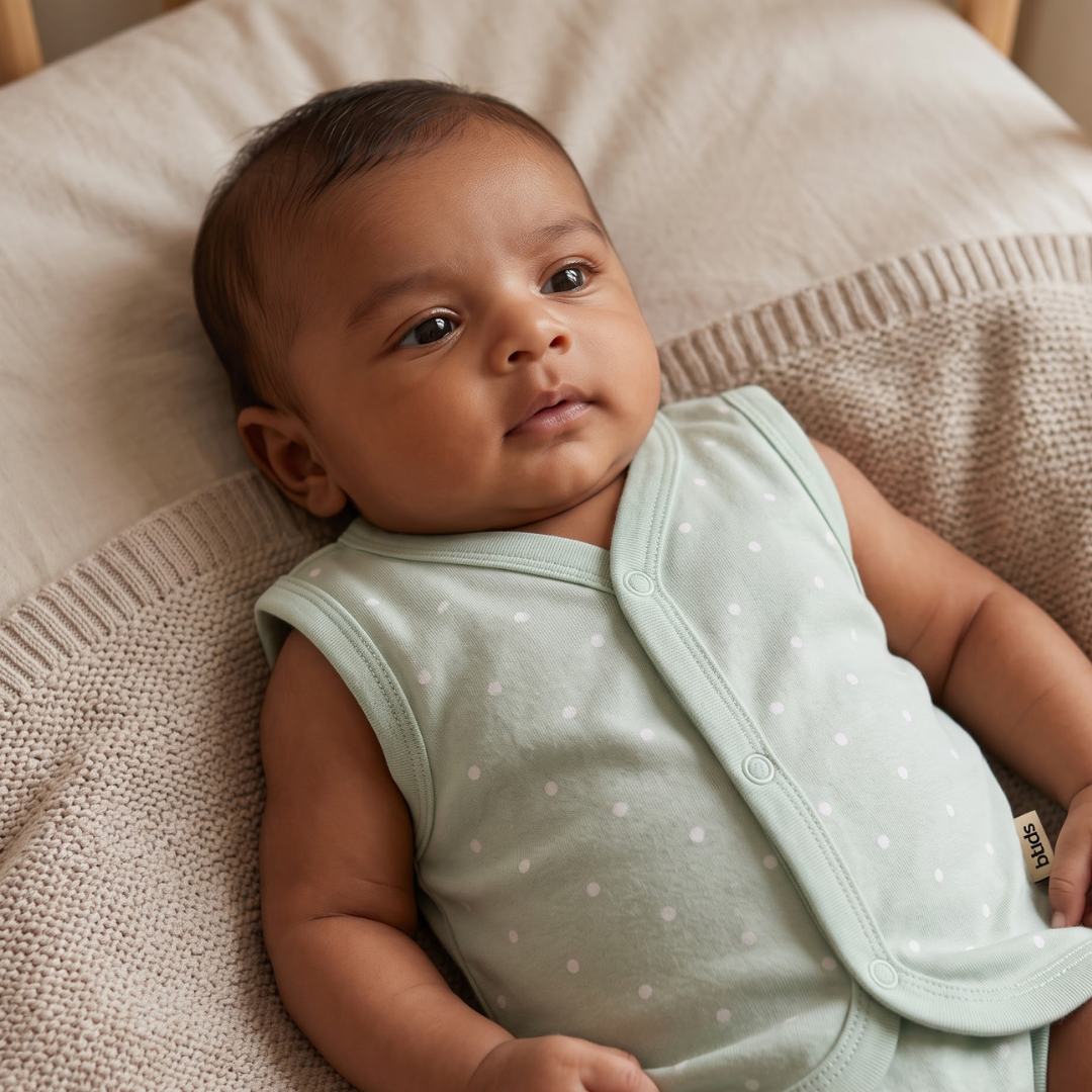 Newborn Baby Sleeveless Front Open Vest T Shirt– 3 Piece Pack
