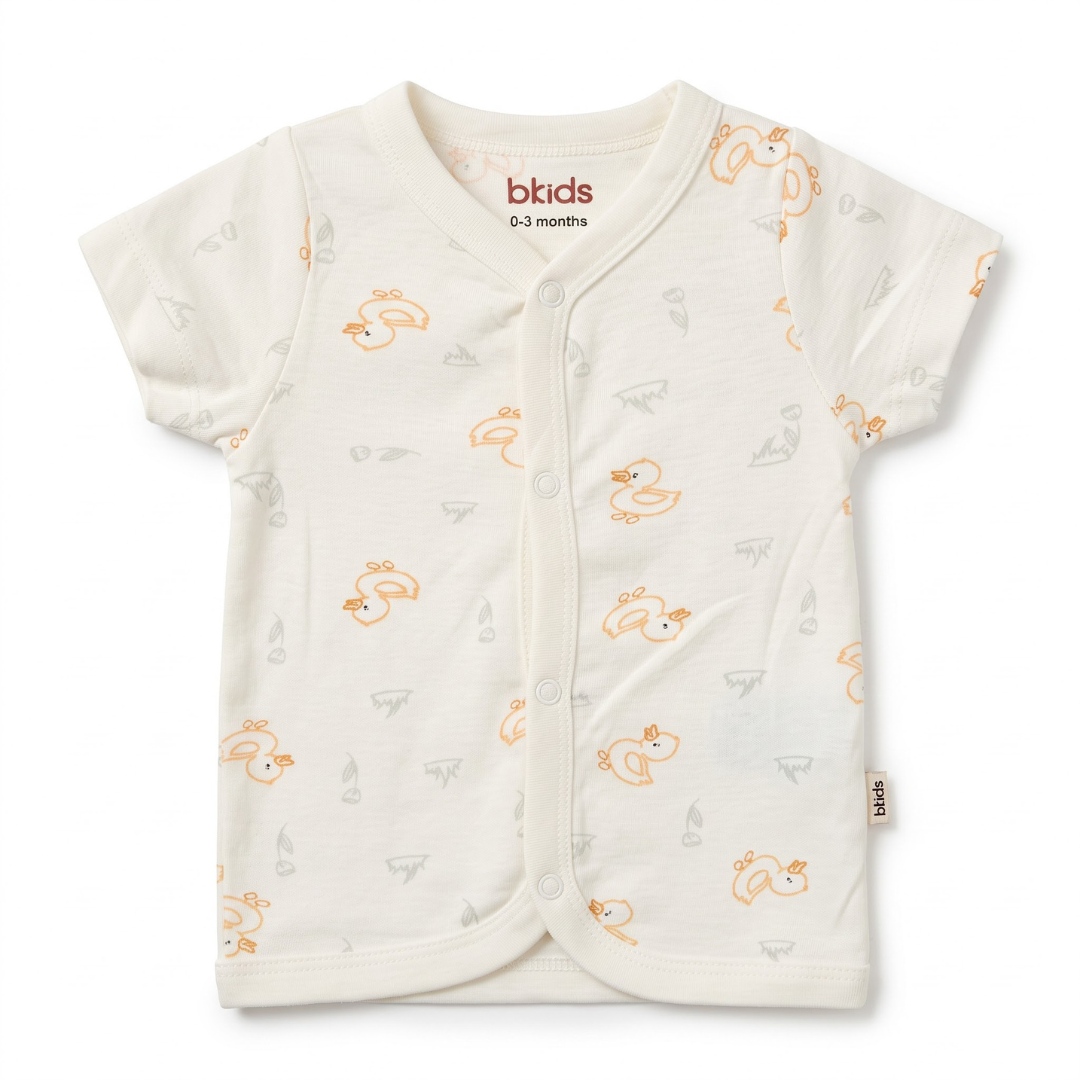 Newborn Baby Short Sleeve Front Open Vest T Shirt– 3 Piece Pack