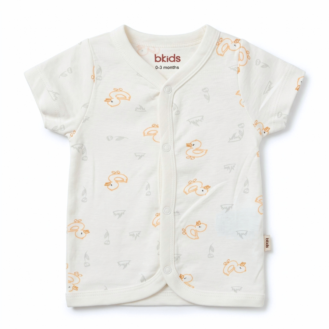 Newborn Baby Short Sleeve Front Open Vest T Shirt– 3 Piece Pack