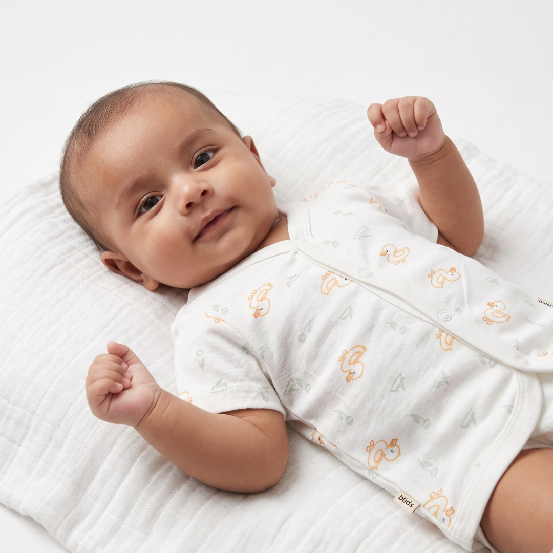 Newborn Baby Short Sleeve Front Open Vest T Shirt– 3 Piece Pack