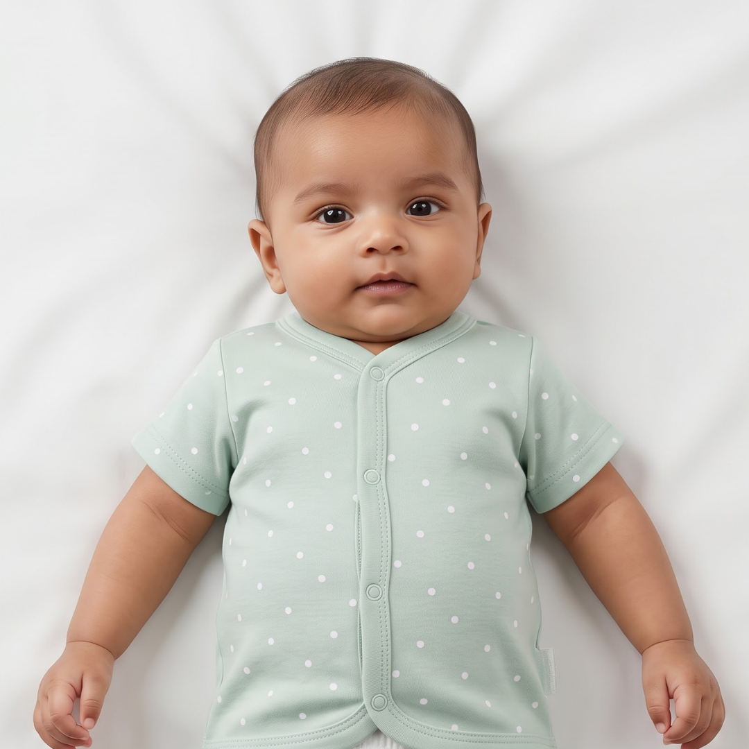 Newborn Baby Short Sleeve Front Open Vest T Shirt– 3 Piece Pack