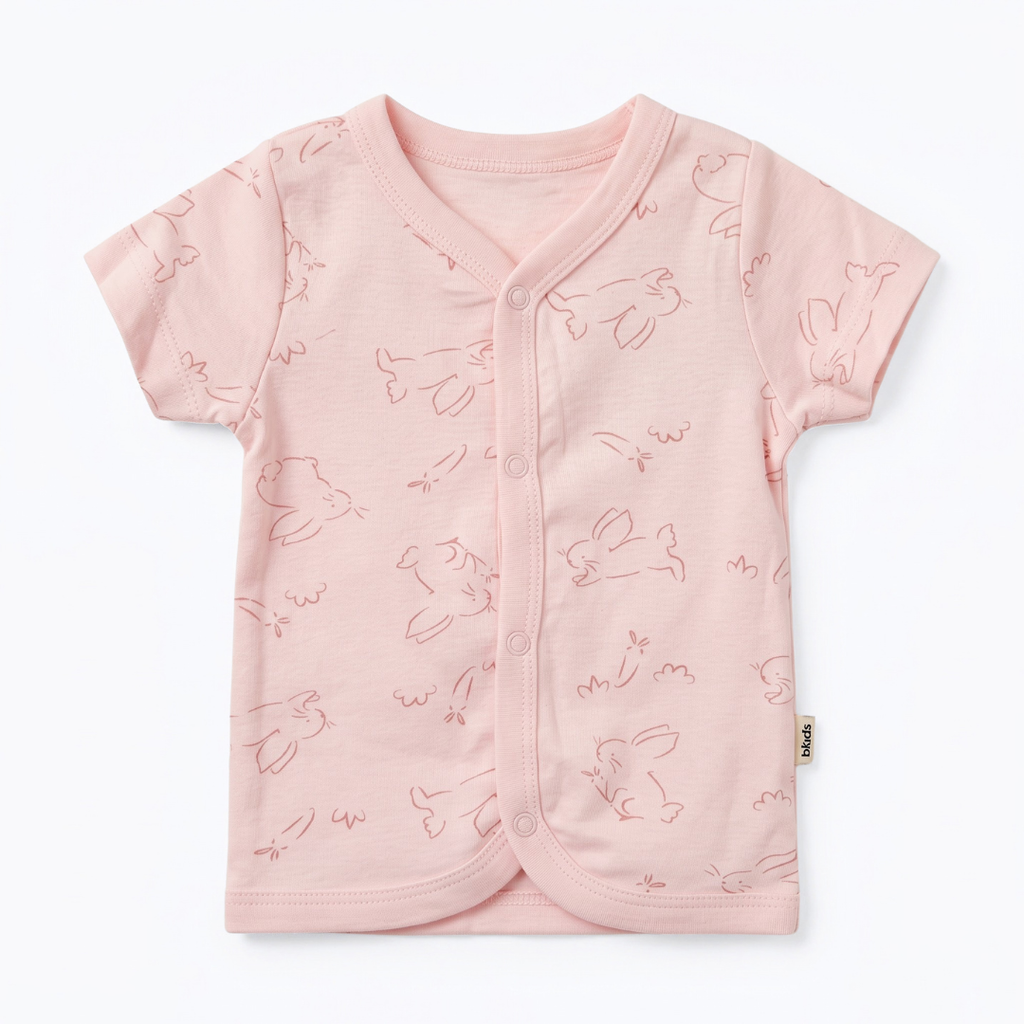 Newborn Baby Short Sleeve Front Open Vest T Shirt– 3 Piece Pack