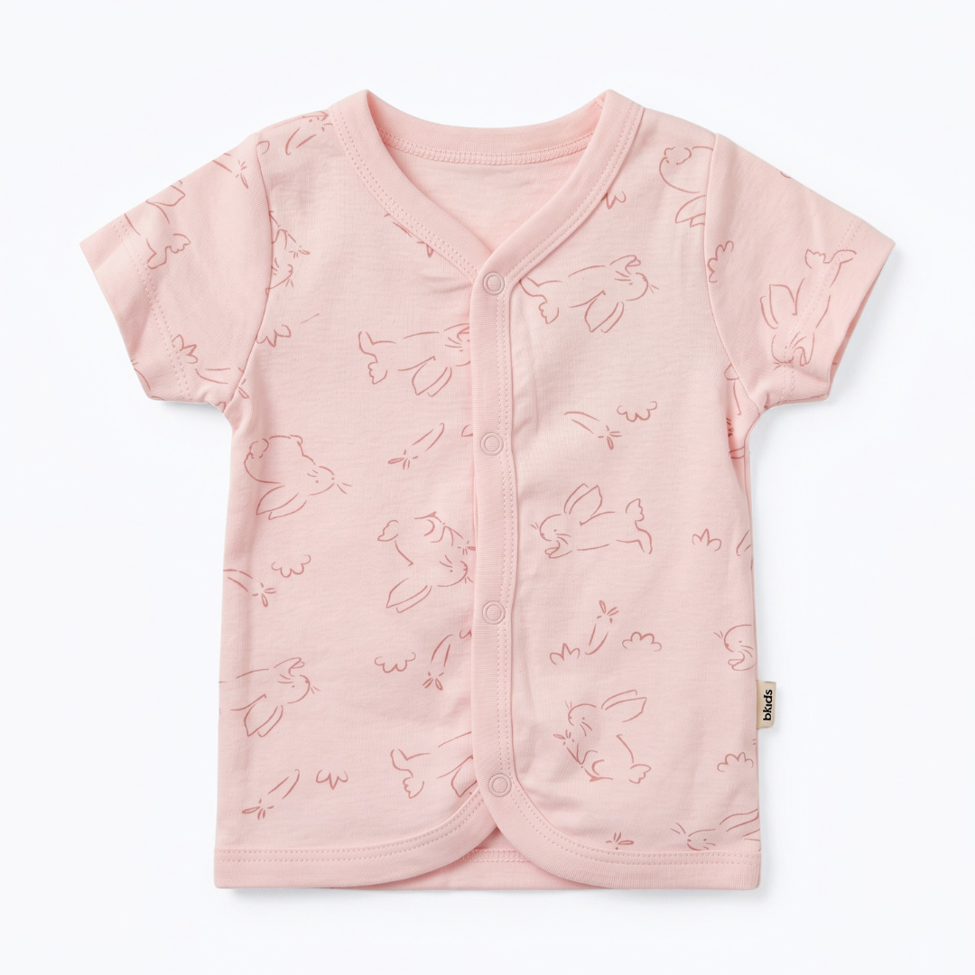 Newborn Baby Short Sleeve Front Open Vest T Shirt– 3 Piece Pack