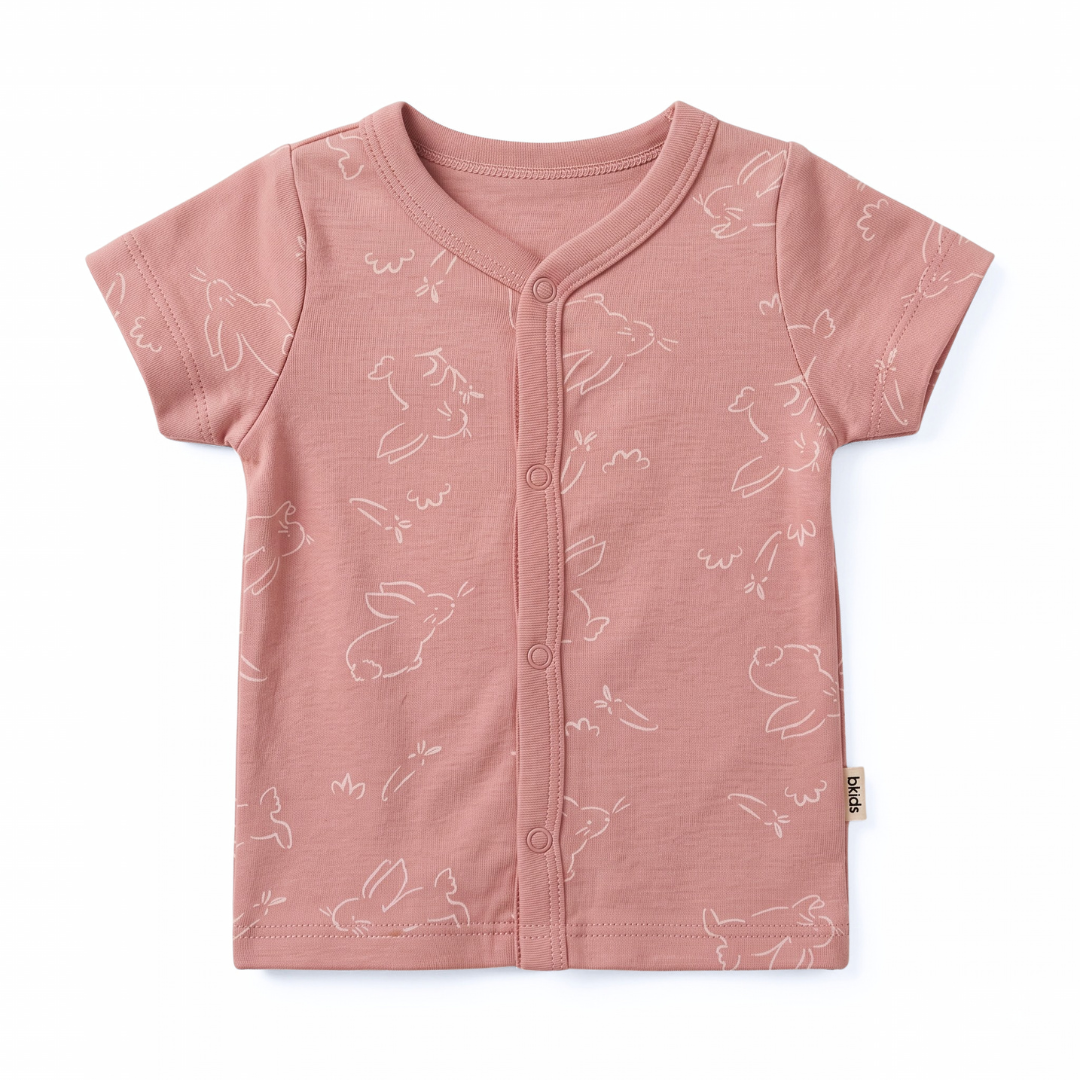 Newborn Baby Short Sleeve Front Open Vest T Shirt– 3 Piece Pack
