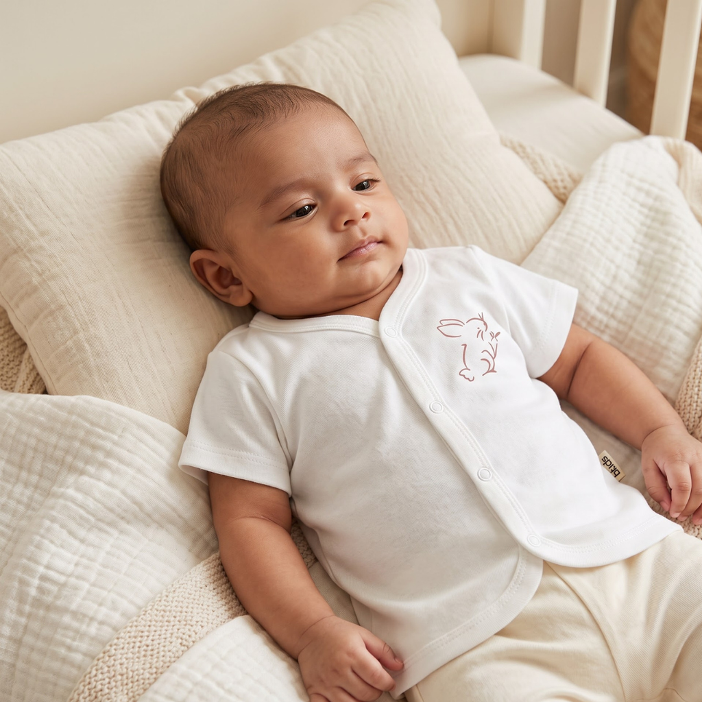 Newborn Baby Short Sleeve Front Open Vest T Shirt– 3 Piece Pack