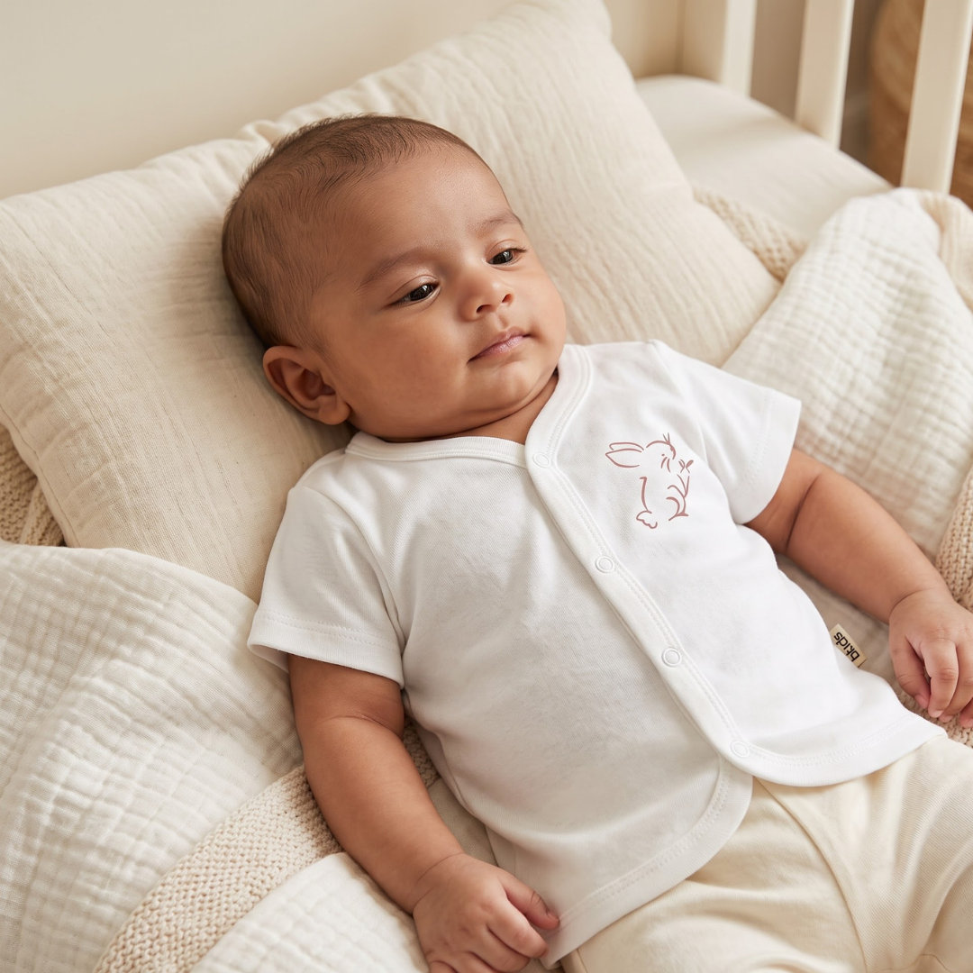 Newborn Baby Short Sleeve Front Open Vest T Shirt– 3 Piece Pack
