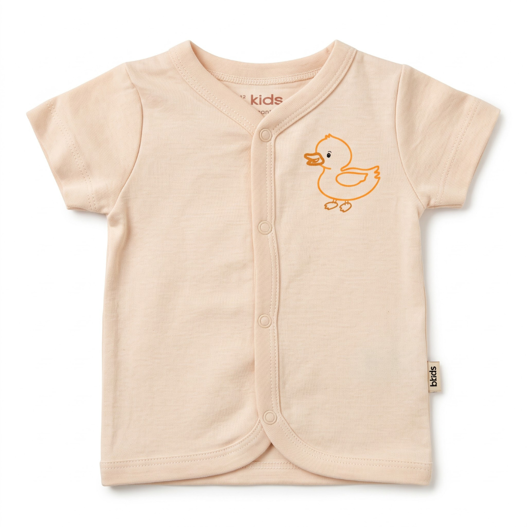 Newborn Baby Short Sleeve Front Open Vest T Shirt– 3 Piece Pack