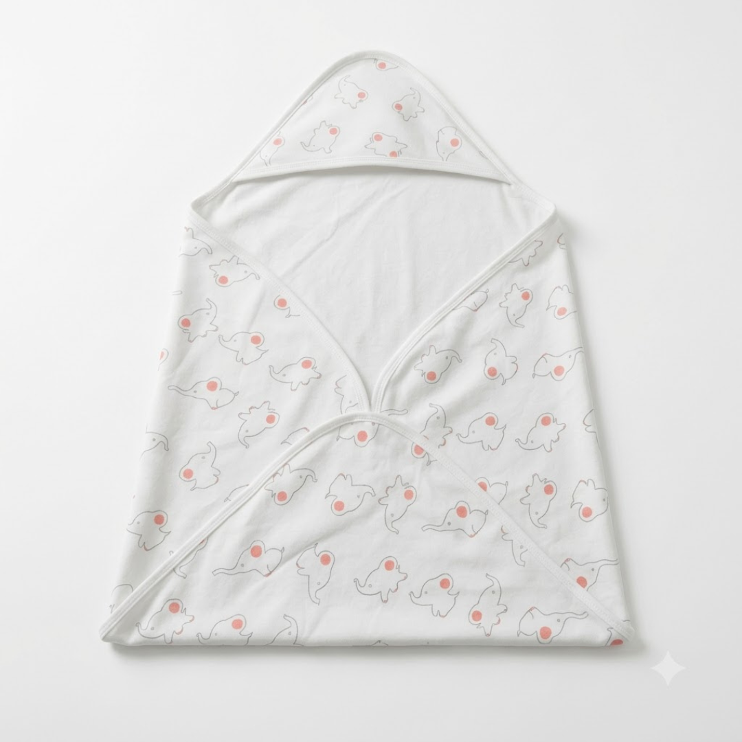 Printed Bunny Baby Towel Hood & No Hood– 2 Piece Pack