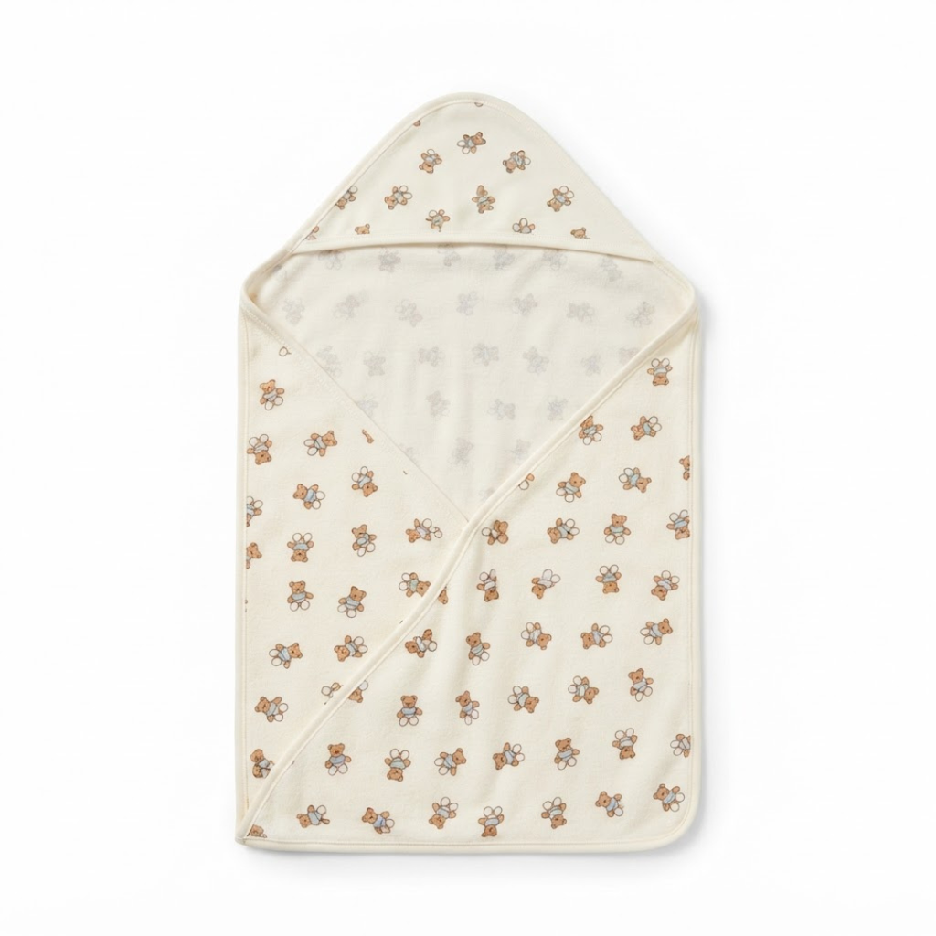 Printed Bunny Baby Towel Hood & No Hood– 2 Piece Pack
