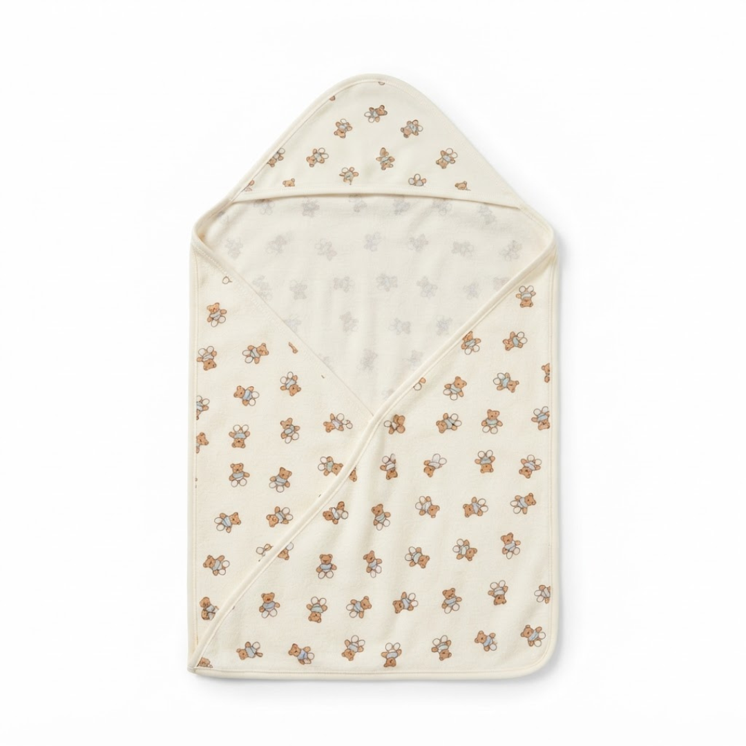 Printed Bunny Baby Towel Hood & No Hood– 2 Piece Pack