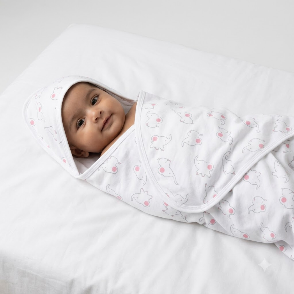 Printed Bunny Baby Towel Hood & No Hood– 2 Piece Pack