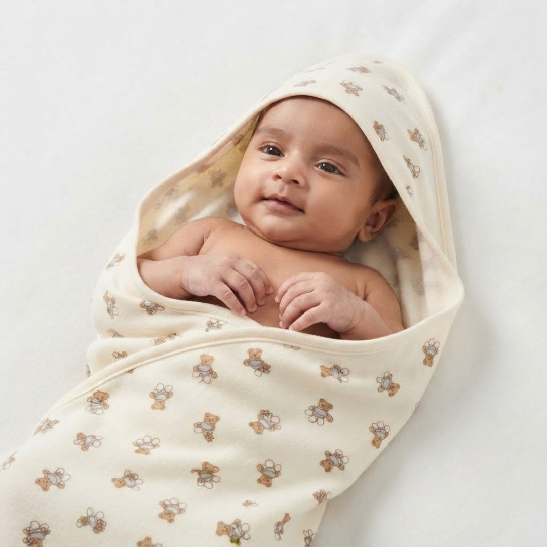 Printed Bunny Baby Towel Hood & No Hood– 2 Piece Pack