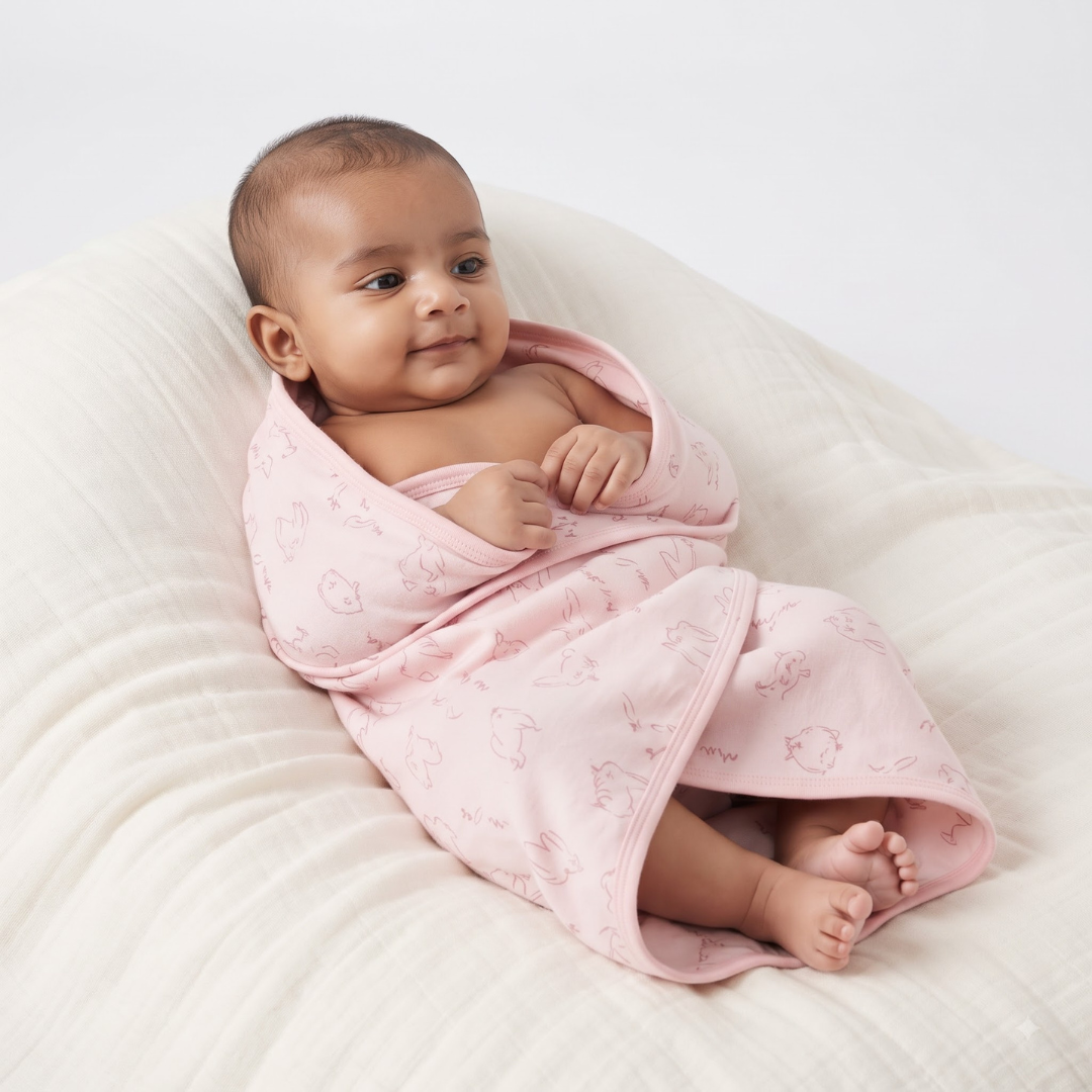 Printed Bunny Baby Towel Hood & No Hood– 2 Piece Pack