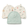 Newborn Baby Printed Caps – 3-Piece Pack